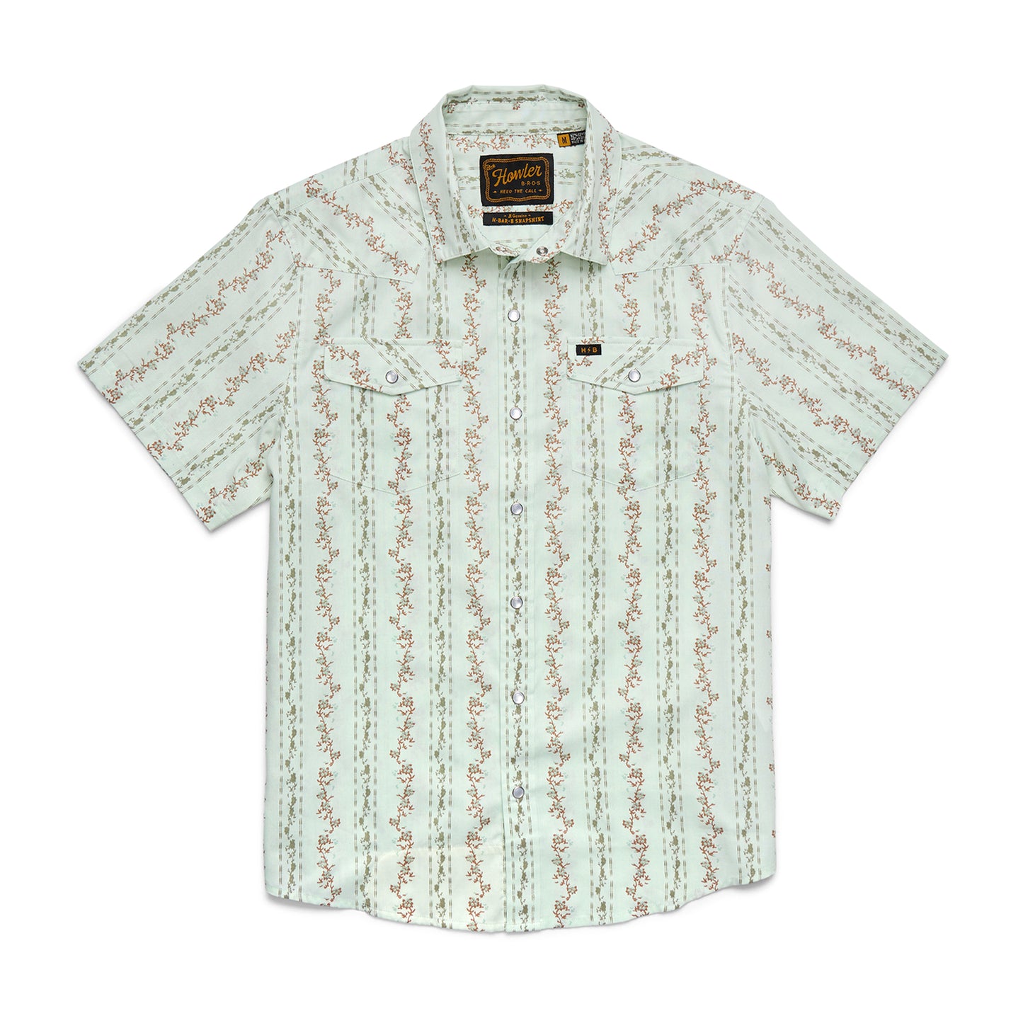 H Bar B Snapshirt Hibiscus Ribbons : Mint