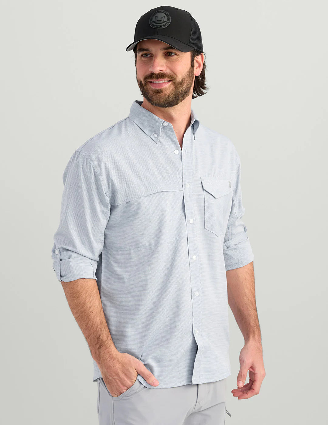 Tide Point Heathered Ripstop Button-Down Blue