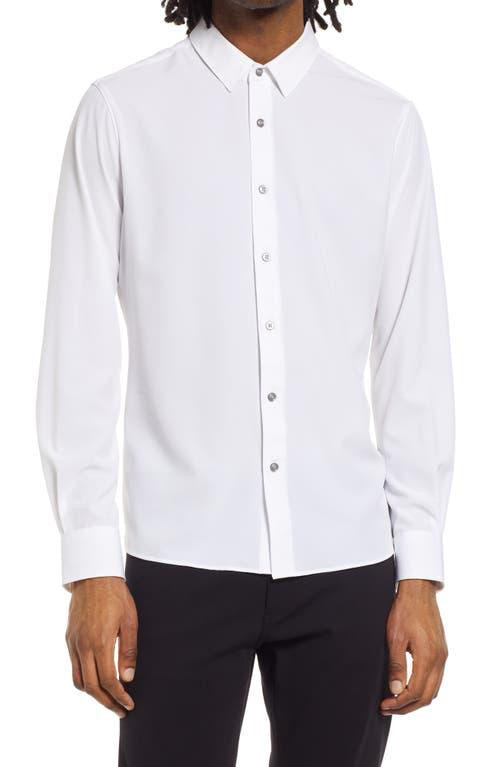 7 Diamonds Solid Button-Up Shirt in White
