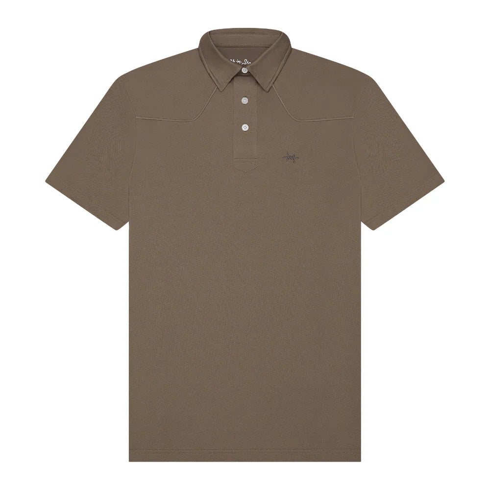 Lariat Western Polo - Pecan Brown