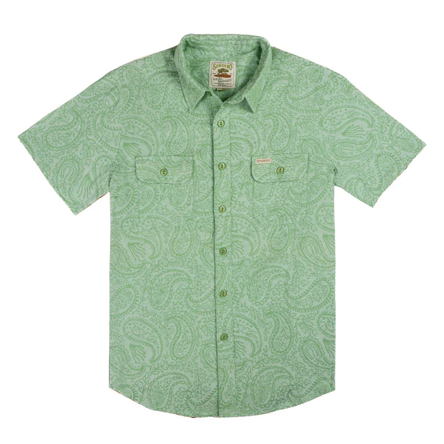 Boquillas Short Sleeve Shirt - Wildrose Paisley - Green