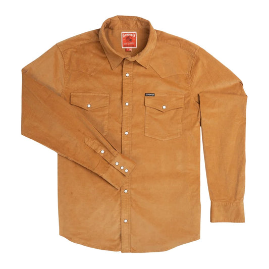 The Wyatt Pearl Snap Long Sleeve Corduroy Shirt - Sandstone