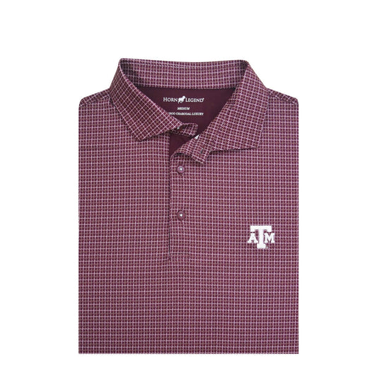 Texas A&M Maroon Wavepane Polo