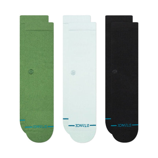 Icon Crew Socks 3 Pack- Ice Blue