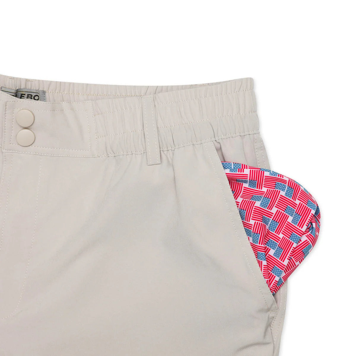 Everyday Short - Light Khaki - American Flag Pocket