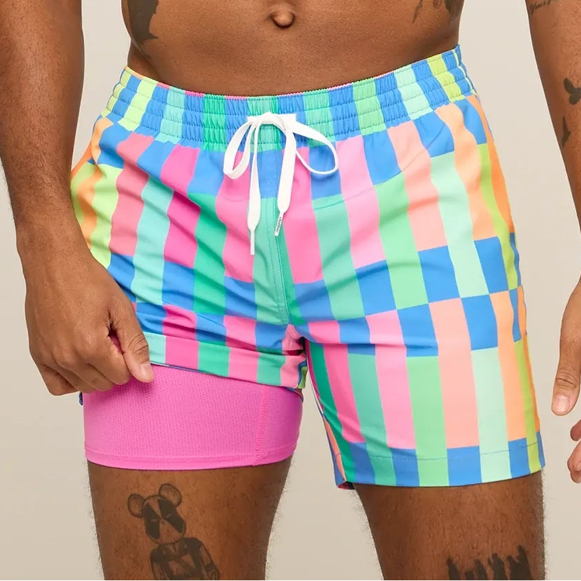 Lined Classic Swim Trunk - The Technicolor Stitches - 5.5