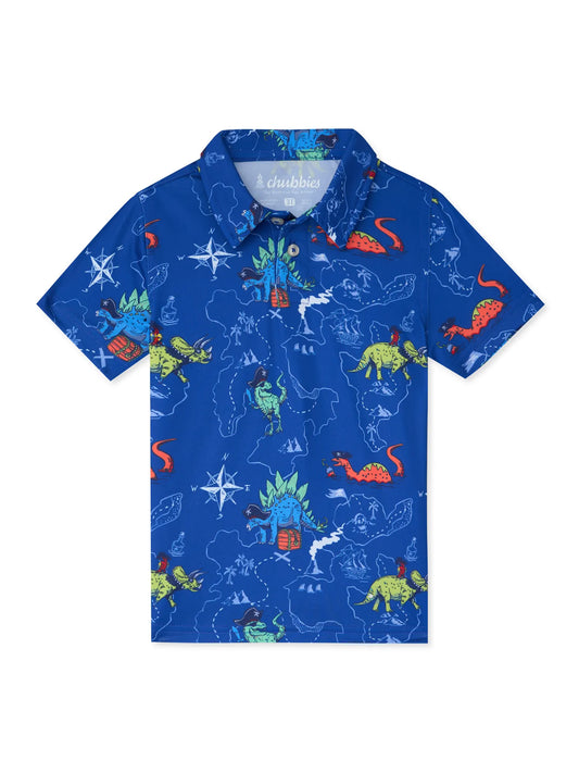 Boys Performance Polo - The Rex Marks The Spot