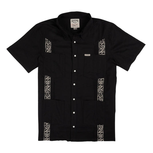 Caballero Guayabera - Black/Cream