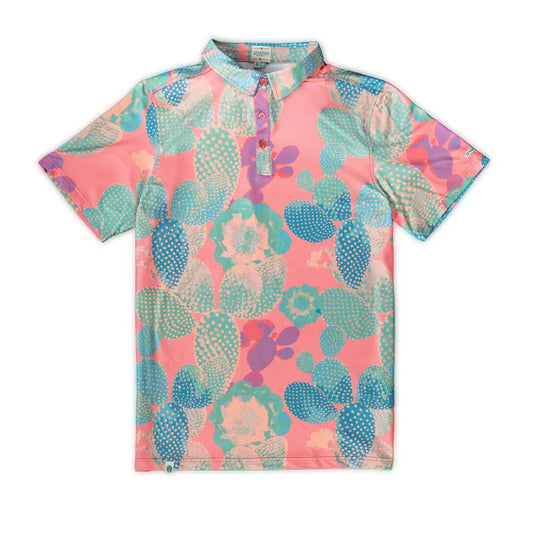 High Noon Performance Polo- Nopal Cosmico